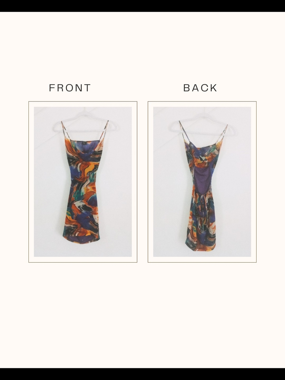 Abstract Print Spaghetti-Strap Mini Dress in Multicolor